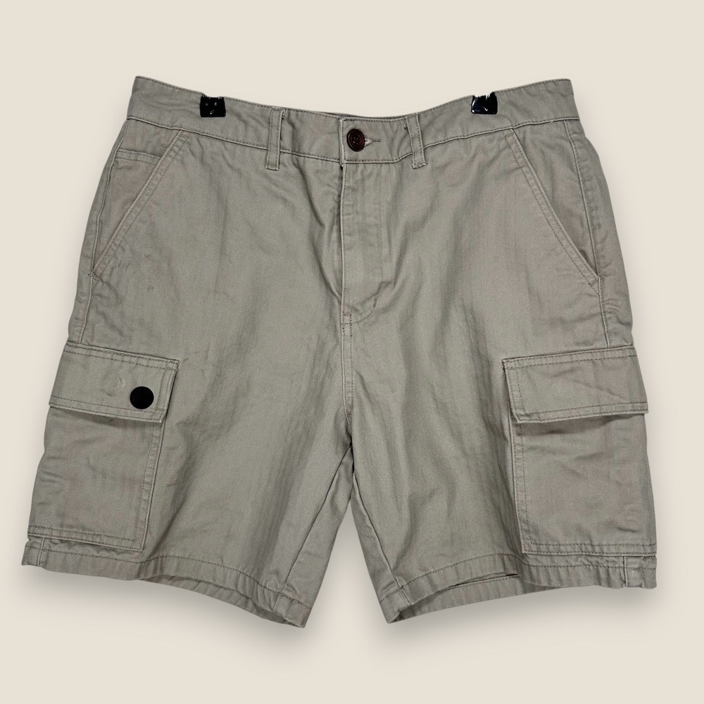 Katin Cargo Shorts Men Size 32 Beige Gray 100% Cotton Casual Workwear *READ